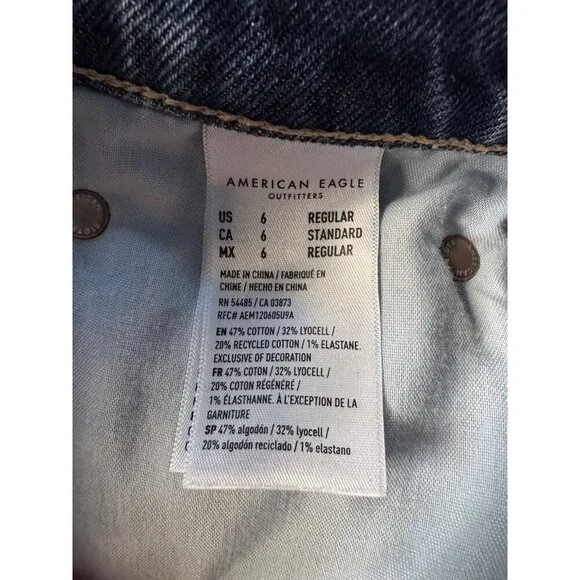 American Eagle Super High Rise Straight Women's Sz 6 Denim Jeans - Picture 6 of 12